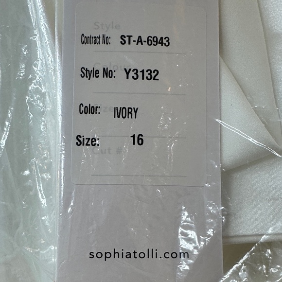 NWT Size 16 Sophia Tolli Ivory Strapless Wedding Dress Y3132 - Picture 10 of 12